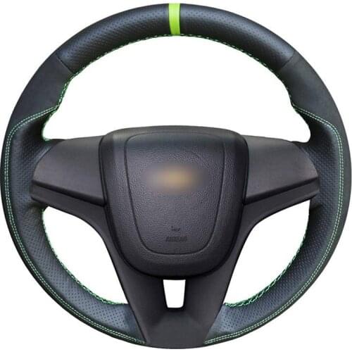 Hand Sew Soft Black Genuine Leather Suede Custom Car Steering Wheel Cover for Chevrolet Cruze Aveo Orlando Holden Cruze Ravon R4