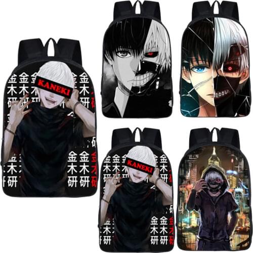 13/16 inch Japanese Anime Tokyo Ghoul Backpack for Teenage Girls Boys Book Bag Travel Bag Children School Bag Boys Bookbag