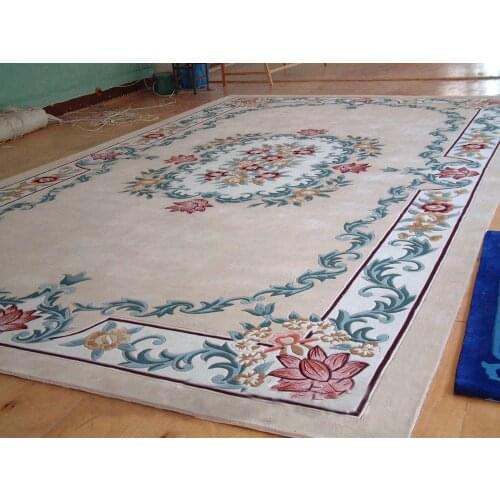 Handmade thickening pure wool carpet living room carpet bedroom bed carpet 3d three-dimensional peony flower carpet