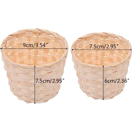 Natural Bamboo Hand-woven Flower Basket Household Retro Woven Flower Pot Sundries Storage Vase Planter Home Organizer N58A