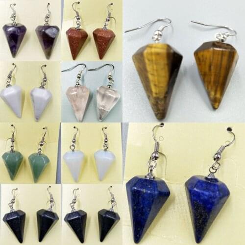 Aventurine Pendulum Art Women Bead Dangle Earrings Pair WFH531