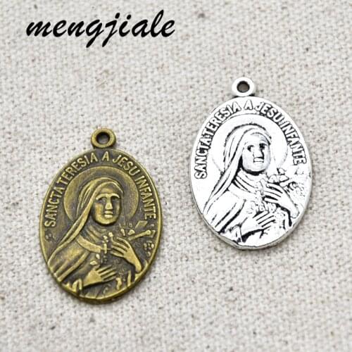 10pcs Alloy Metal Jesus Charms Lettering Pendants For DIY Jewelry Accessories Making 30*19mm