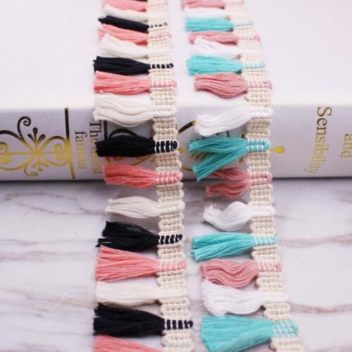 10yards/lot DIY accessories lace Ribbon tassel cotton tassels trimming fringes for sewing table cover clothes curtain decoration