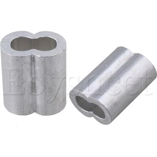 20PCS Double Hole Wire Rope Aluminum Clamp Clip Sleeve M5