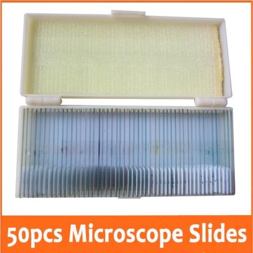 50pcs Lab Use Bio-Microscope Glass Prepared Student Children Microscope Slides Specimen for Students Biological Microscope