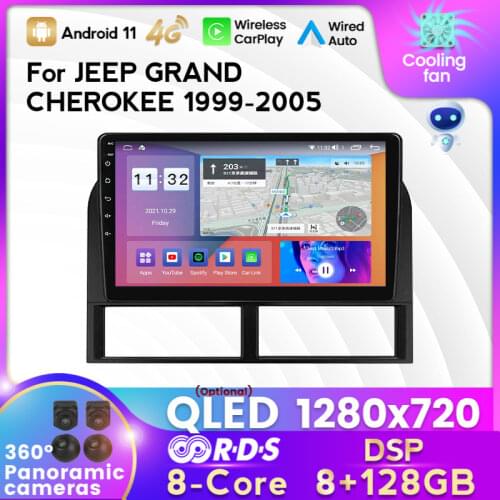 6GB+128GB For Jeep Grand Cherokee II WJ 1998 - 2004 Car Radio Multimedia Video Player Navigation GPS Android No 2din 2 din dvd