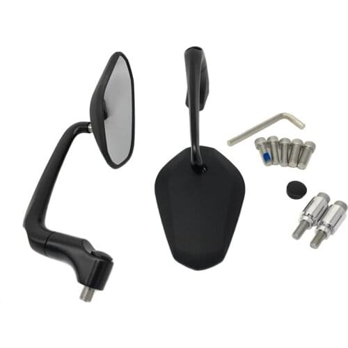 2x Universal Motorcycle Handle Bar End L-bar Rearview Side Mirrors For Harley Honda Kawasaki Suzuki Yamaha Cafe Racer Old School