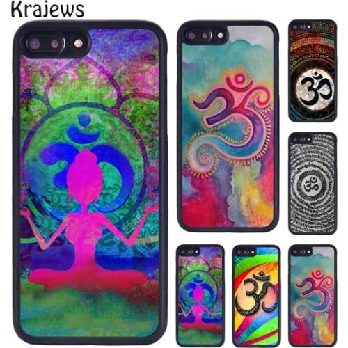 Krajews Aum Om Symbol Yoga Brand Cell Phone Case For iPhone 5 6S 7 8 plus 11 12 Pro X XR XS Max Samsung Galaxy S6 S7 S8 S9 S10