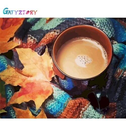 Gatyztory Framed Painting By Numbers Coffee Picture Drawing On Canvas Acrylic Paints Coloring Home Wall Decor DIY Kits