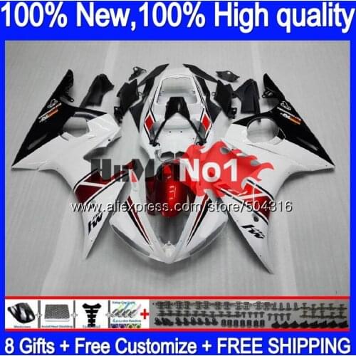 Body For YAMAHA YZF600 YZF R6 600CC YZF 600 R 6 CC Red white 5MC.18 YZF-600 YZF-R6 2003 2004 2005 YZFR6 03 04 05 Fairings