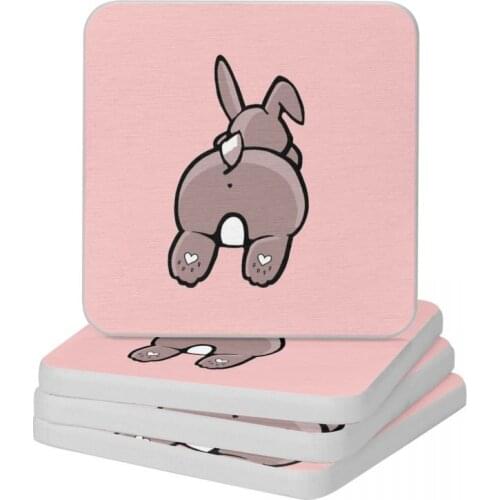 Bunny Butt Diatom Square Round Coaster Non-slip Cup Bonsai Mat Soap Toothbrush Pad Wholesale 10x10cm
