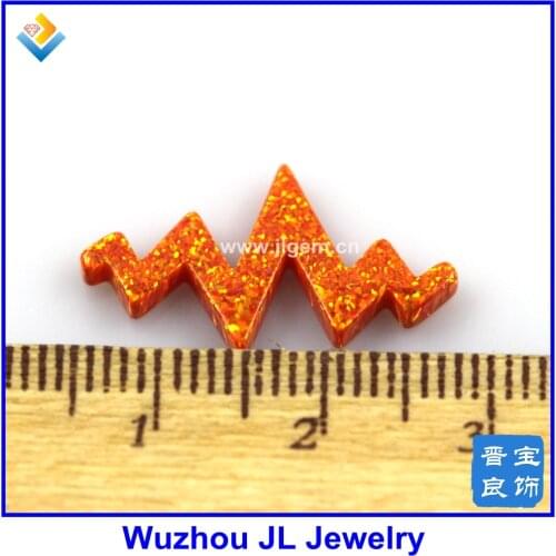 MOQ=1PC In Stock Synthetic Opal Heartbeat Pendant For Lover Gift Fire Color Yellow Op31 Free Shipping