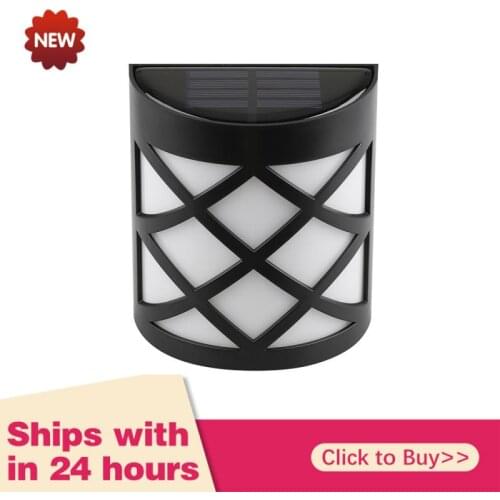 Solar Wall Light 6 LED Garden Lamp Decorative Fence Light Outdoor Waterproof Solar Powered Lamps Retro Pane Yard Street Lighting