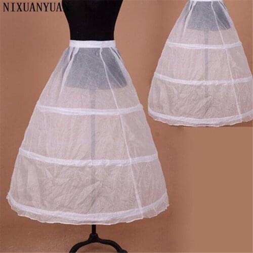 NIXUANYUAN Elastic Waist 3-Hoops Ball Wedding Dress Petticoat White Cheap bride petticoat Free Shipping