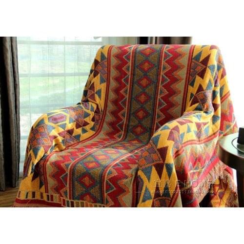 Blanket Cotton Blanket Towel Blanket Cover Towel Cover Blanket Color Chenille Sofa Blanket Retro Style