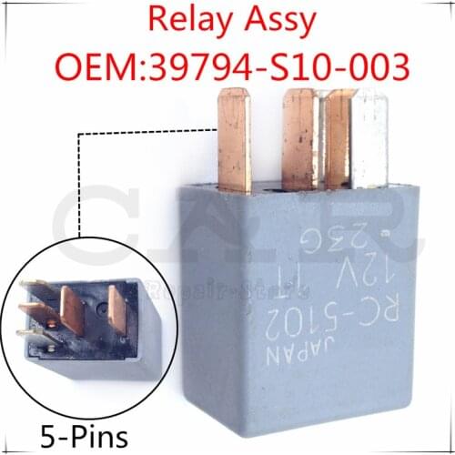 Original 39794-S10-003 RC-5102 12V for Mitsuba Japan Car Power Relay for Honda Accord Civic Acura ILX MDX Relay Assy 39794S10003