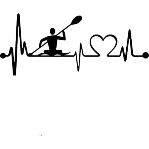 14cm*6cm Personality Heartbeat Lifeline Kayak Fashion Creative Car Stickers waterproof Custom applique