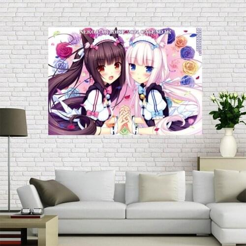Custom NEKOPARA Anime Girl Poster Wall For Living Room Art Poster Decoration Canvas Fabric Cloth Art No Frame Morden Print Wall