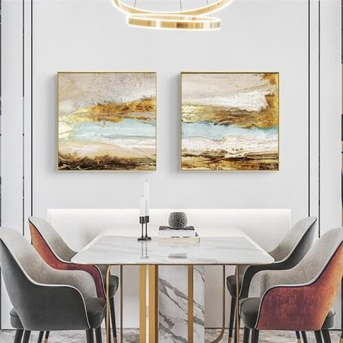 Nordic Abstract Golden Texture Canvas Painting Modern Minimalist Wall Art Poster and Print Scandinavian Living Room Home Decor