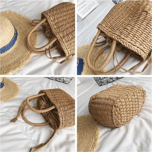 Multi-styles Straw Bags Handmade Summer Woven Beach Ladies Shoulder Bag Bohemia Bali Travel Female Holiday Handbags