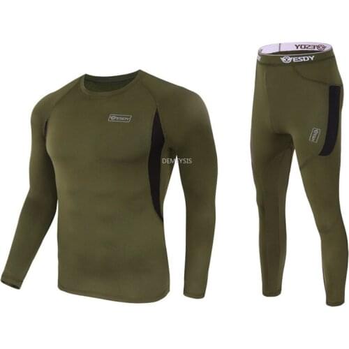 Military Thermal Underwear Winter Sports Warm Tactical Training Long Johns Outdoor Cycling Hunting Men Thermal Underwear Sets