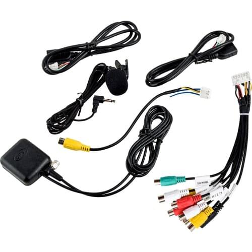 20 Pins Universal Stereo Cable RCA Radio Audio Video Aux CAM Wire GPS Antenna MIC Plug Adapter Fit For Car Truck