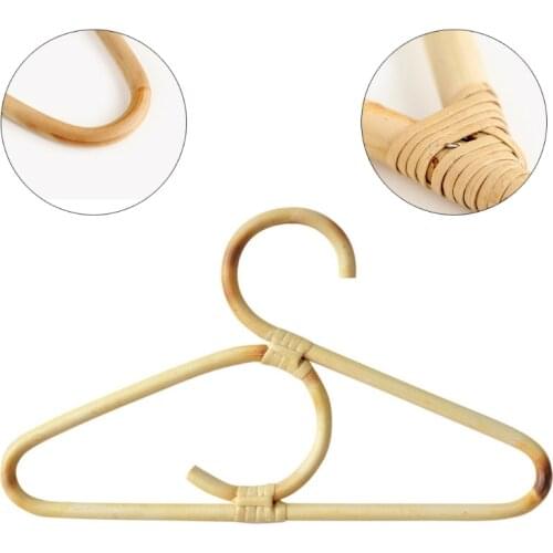 Rattan Clothes Hanger Style Kids Garments Organizer Rack Children Hanger Kids Room Decoration Hanger for Clothes