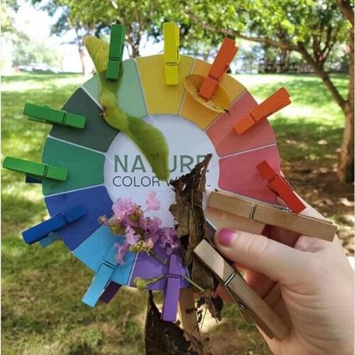 10pcs/pack Mixed colors Small Wood Clothes Pins Hangers Picture Display Art Crafts Clip Clamps String Wire Clothesline Party Off