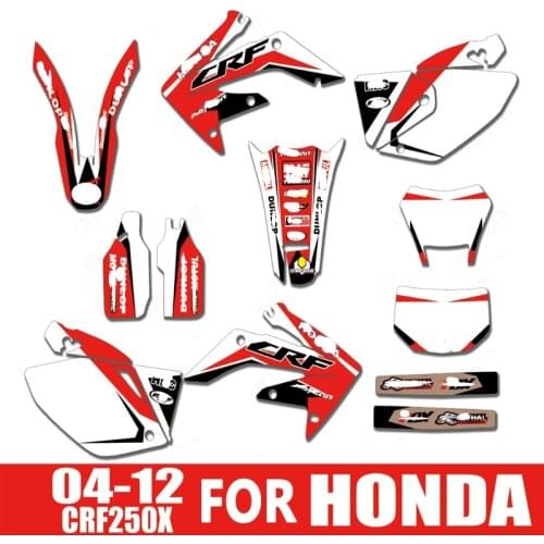 04-12 CRF250X Free Customized Motorcycle Graphics Stickers Sticker Kit Decal for Honda CRF 250X 2004- 2012 2005 2006 2007 2008