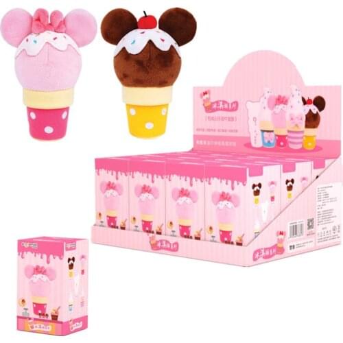 Disney Mickey Family Series Random 1Pcs Cartoon Animal Ice Cream Plush Toy Blind Box Toy Mickey Minnie Mouse Toy Gift