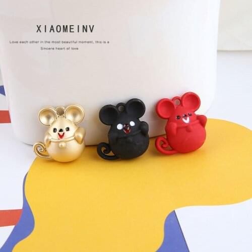10pcs Cartoon Mouse Earrings for Women Girls Cute Mouse Head Earrings Kids Accessories Animals Pendant Material Diy Jewelry