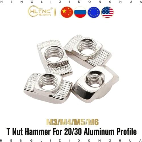 20-50pcs M3/M4/M5*10*6 for 20 Series Slot 6 T Nut Hammer T-nut Sliding Drop In Nut Fasten Connector 2020 Aluminum Extrusion