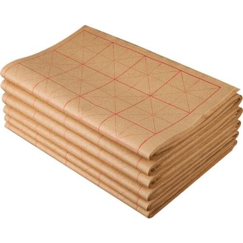 250pcs Chinese Calligraphy Paper Bamboo Xuan Paper with Grids Chinese Raw Rice Paper for Beginner Calligraphy Practice Supply