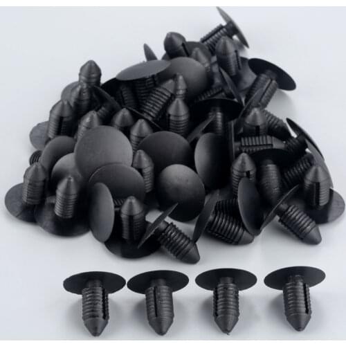 50Pcs Hole Plastic Rivets Clip 11mm Auto Bumper Retainers Black Fasteners For Car Door Trim Panel Fender Car Styling