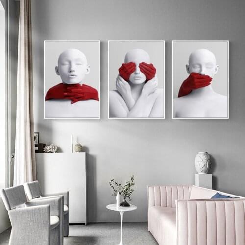 Abstract Architecture Aaisle Character White Sculpture Canvas Painting Wall Frameless Picture Poster Home Living Room Decoration
