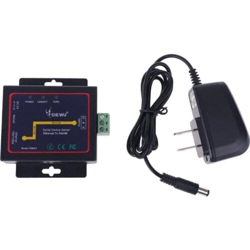 Free shipping R1WC Serial Server RJ45 to RS485 LAN Ethernet Converter Module with Built-in Webpage US Plug Adapter