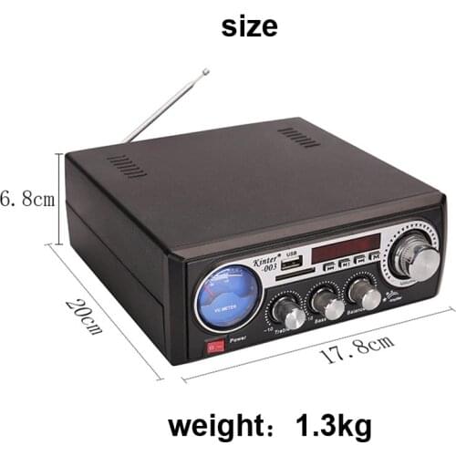 Bluetooth-Compatible 2*60W FM Radio Mp3 Player Audio Power Amplifier HiFi Equalizer Car Home Theater Music AMP Mp3 Decoder