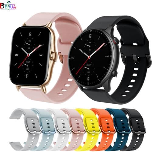 BEHUA Bracelet Accessories 20mm 22mm Band For Xiaomi Amazfit GTS 2 / GTR 2 Wristband Sport Wilicone Replacement Watchstrap belt