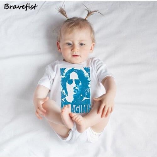 Newborn Bodysuits 0-24Months Short Sleeve Infant Jumpsuits Person Print Kids Outfits Summer Clothes For Boys Girls Onesie Tees