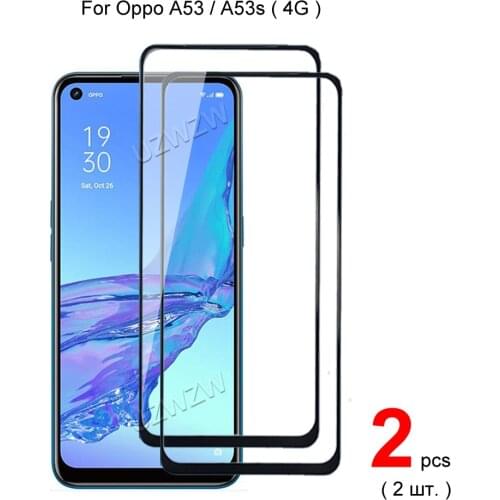 2pcs For Oppo A53s / A53 Full Cover Tempered Glass Screen Protector Protective Glass Guard Film