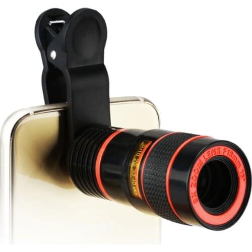 Mobile Phone Camera Telescope Lens With Clip For iPhone/Phone lens DSLR Universal Product Can Provide HD 8x Optical Zoom