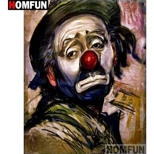 HOMFUN Full Diamond Embroidery "Character clown" Diamond Painting Cross Stitch Patterns Rhinestone Unfinished Home Decor A13891