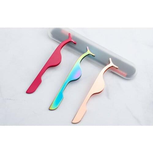 Independent packing false eyelash clip function tweezers stainless steel arc clip novice tool aid beginne