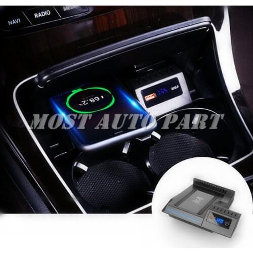 Interior Car Wireless Charger Phone Charger Center Console Trim For Benz C-Class AMG C43 C63 GLC W205 X253 2015-2021 LHD