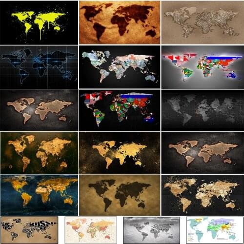 Map Of The World Poster Print Retro Nostalgia And Political Art Painting Wall Decor Toile Murale Canvas Home Decor