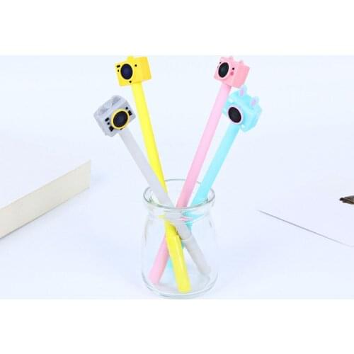 Kawaii 3D Funny Animal Camera Design Gel pen for Writing 0.5mm Black ink School Office Supplies Students' gift prize