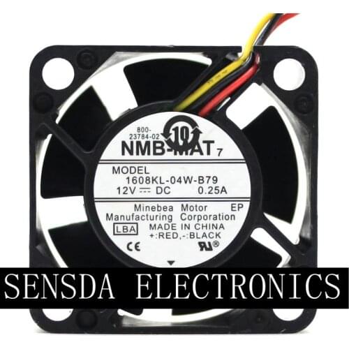 For NMB-MAT 1608KL-04W-B79 LB2 DC 12V 0.25A Server Cooling Fan Server Square Fan 3-wire 40x40x20mm