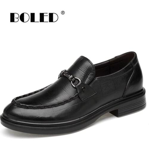 Fashion Plus Size Men Shoes Genuine Leather Dress Shoes Handmade Slip-On Bussiness Men Oxfords Shoes Dropshipping