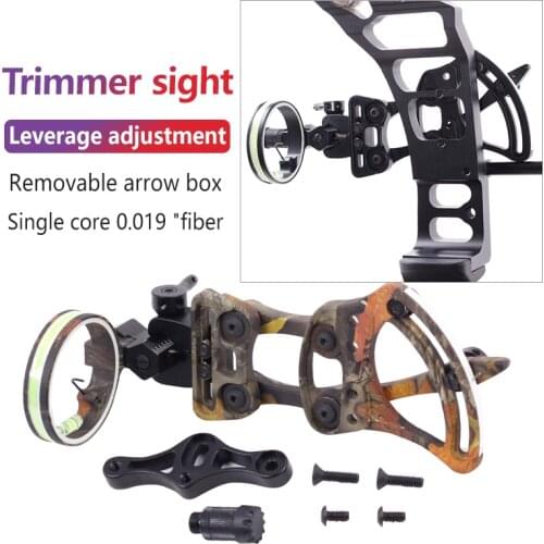 Machined Target SIght Archery Accessories Optical Fiber One Pin Sight Bow for Hunting