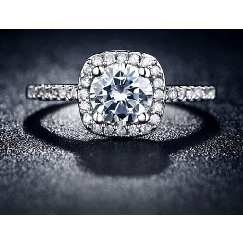 Octbyna Dropshipping Square shape Rings for Women Wedding&Engagement Fine Ring Acessories Cubic Zirconia Jewelry